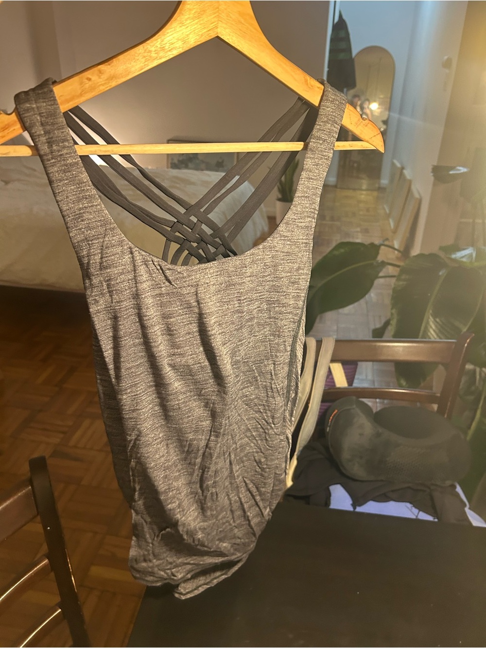 lululemon athletica Gray Strappy Back Tank Top